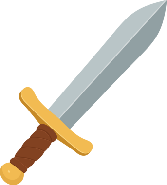 Bu resimde, parlak gümüş bir bıçak, altın renkli bir kabza ve siyah bir arkaplana karşı sarılmış kahverengi bir sapın yer aldığı ayrıntılı bir kılıç tasvir edilir..
