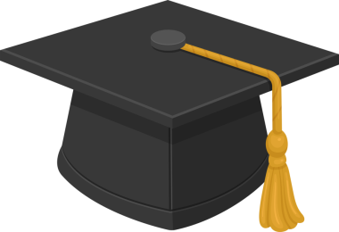 Bu resimde geleneksel törenler sırasında takılan bir mezuniyet şapkası var. Kapağın kare bir kapağı, bir düğmesi ve akademik başarıyı simgeleyen altın püskülleri var..