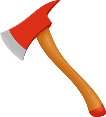 Görüntü bir yangın baltasını gösteriyor. Baltanın gümüş bıçaklı kırmızı bir kafası var. İtfaiyecilerin kapı ve pencereleri kırması için tasarlandı. Kapı kolu ahşap..