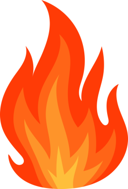 Dinamik alevlerin canlı bir gösterimi üsten fışkırarak, koyu siyah arkaplana karşı turuncu ve sarı tonlarını sergiliyor. Kükreyen bir alevin sanatsal yansıması.