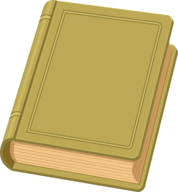 Bir illüstrasyon kapalı, mühürlü bir kitabı tasvir eder. Kapağı koyu, açık bej renkte. Kitabın omurgası ve sayfaları derinlik katıyor. Genel olarak basit tasarım.