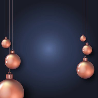 Bedava metin alanındaki Noel arkaplanı ve metal yıldız ve taşaklı noel ağacı formu. Şık Noel tebrik kartı.