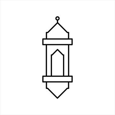 Ramazan Feneri Sembolü Tek Renkli Arkaplan Vektör İllüstrasyonu