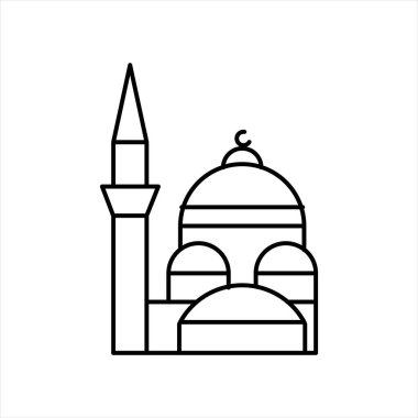 Ramazan ana hatları ikon vektör illüstrasyonu. Ramazan ikonu. Cami simgesi