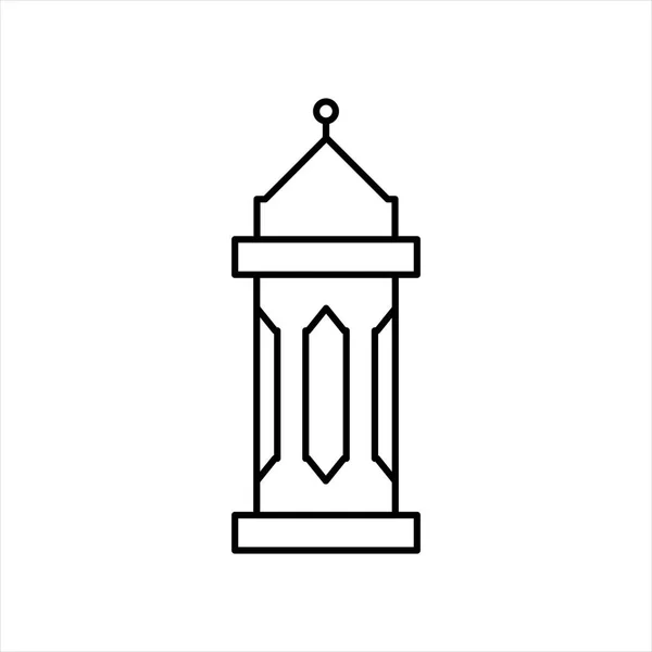Ramadan Lanterna Simbolo Monocromatico Sfondo Vettore Illustrazione — Vettoriale Stock
