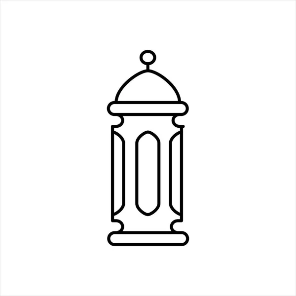 Ramadan Lanterna Simbolo Monocromatico Sfondo Vettore Illustrazione — Vettoriale Stock