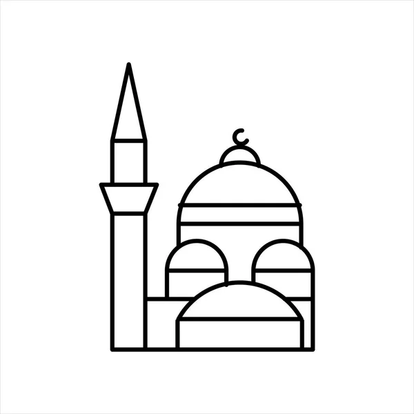 Ramadán Esquema Icono Vector Ilustración Icono Ramadán Icono Mezquita — Archivo Imágenes Vectoriales
