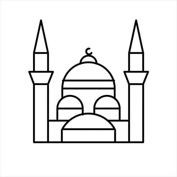 Ramadán Esquema Icono Vector Ilustración Icono Ramadán Icono Mezquita — Archivo Imágenes Vectoriales