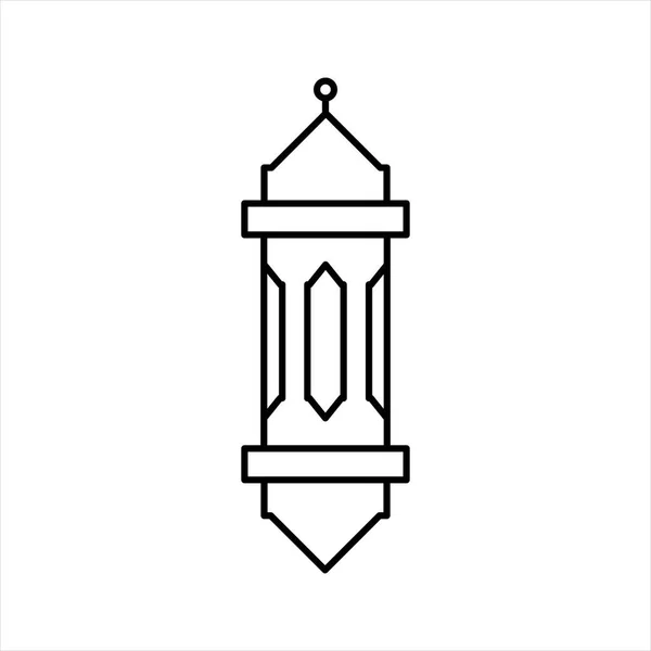 Ramadán Linterna Símbolo Monocromo Fondo Vector Ilustración — Archivo Imágenes Vectoriales