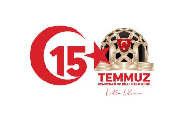 Türk bayramı Demokrasi ve Milli Birlik Gunu 15 Temmuz Türkçe çevirisi: Türkiye Demokrasi ve Milli Birlik Günü, 15 Temmuz gaziler ve şehitler. Tatille.