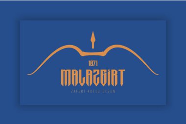 1071 Ağustos, Malazgirt Zaferi Kutlu Olsun. (Mutlu Malazgirt Zaferi) Tebrik kartı, afiş, sosyal medya şablonu, sancak vektör illüstrasyonu.