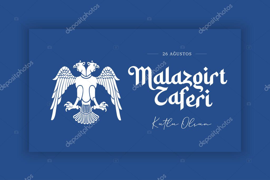 1071 August 26, Malazgirt Zaferi Kutlu Olsun. (Happy Malazgirt Victory) Greeting card, banner, social media template, banner vector illustration.