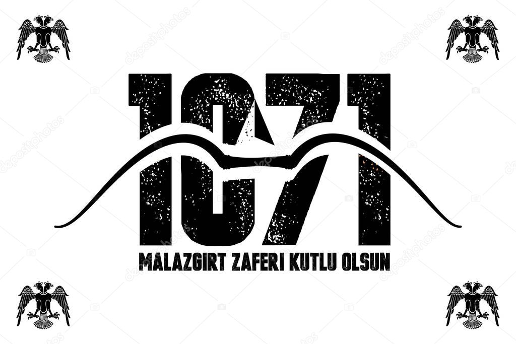 1071 August 26, Malazgirt Zaferi Kutlu Olsun. (Happy Malazgirt Victory) Greeting card, banner, social media template, banner vector illustration.
