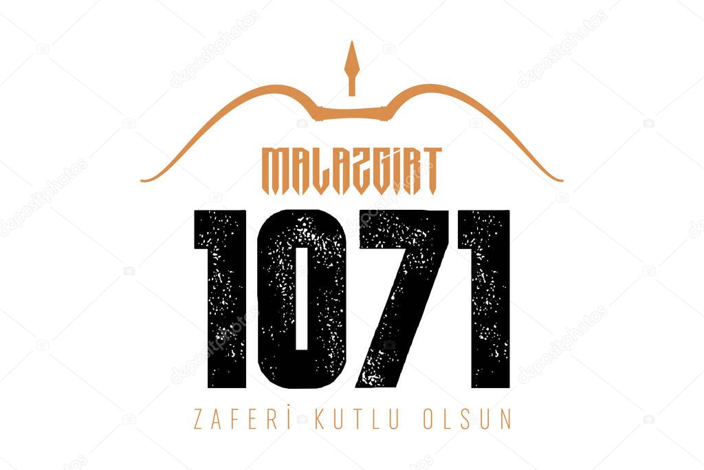 1071 August 26, Malazgirt Zaferi Kutlu Olsun. (Happy Malazgirt Victory) Greeting card, banner, social media template, banner vector illustration.
