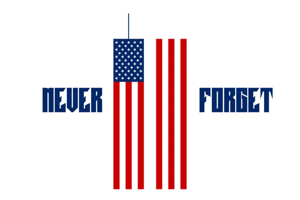 Bannière Jour Patriote 911 Carte Usa Patriot Day Septembre 2001 — Image vectorielle