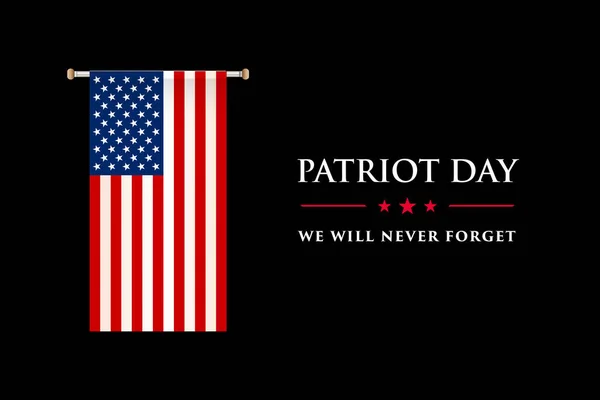 911 Patriot Dag Spandoek Usa Patriot Day Kaart September 2001 — Stockvector