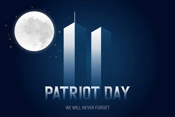 911 Patriot Day Banner Eua Cartão Patriot Day Setembro 2001 —  Vetores de Stock