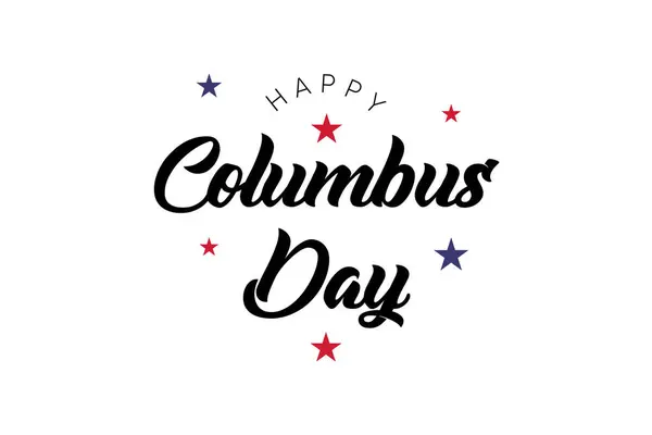 Happy Columbus Day Greeting Card Advertising Poster Banner Template American — Stock Vector