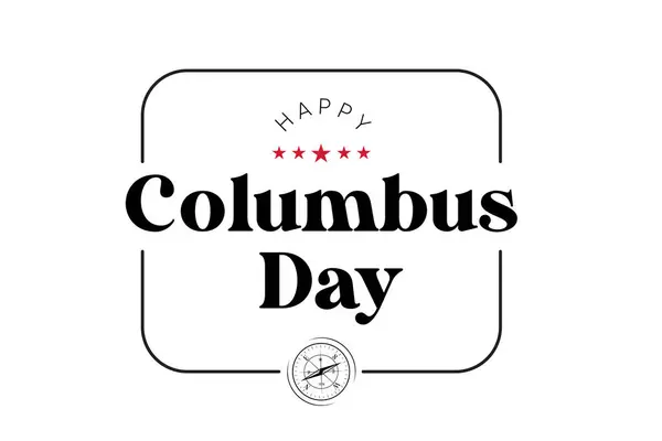 Happy Columbus Day Greeting Card Advertising Poster Banner Template American — Stock Vector