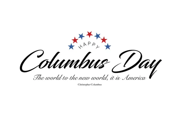 Happy Columbus Day Grußkarte Für Werbung Plakat Banner Vorlage Mit — Stockvektor