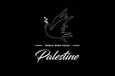 Filistin vektör illüstrasyonu için dua edin. Özgür Filistin bayrağı duvar kağıdı, el ilanı, afiş vektör illüstrasyonu