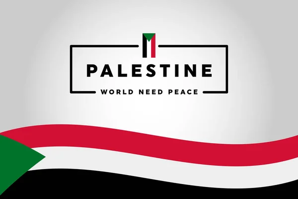 Pray Palestine Vector Illustration Background Free Palestine Flag Wallpaper Flyer — Stock Vector