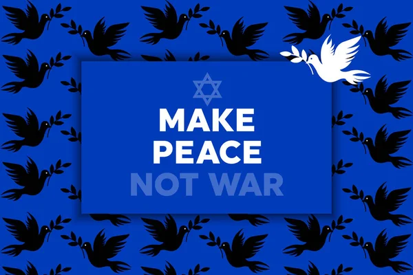 Israël Palestine Paix Concept Pigeon Blanc Pend Branche Olivier Avec — Image vectorielle