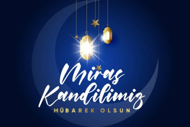 Mirac Kandilimiz Mubarek Olsun. Sosyal medya için Mirac Kandili kutlamaları