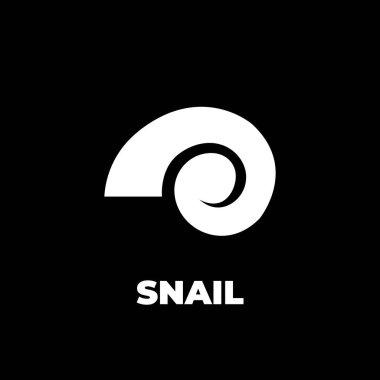 Siyah arkaplan üzerine soyut salyangoz logo vektör dosyası