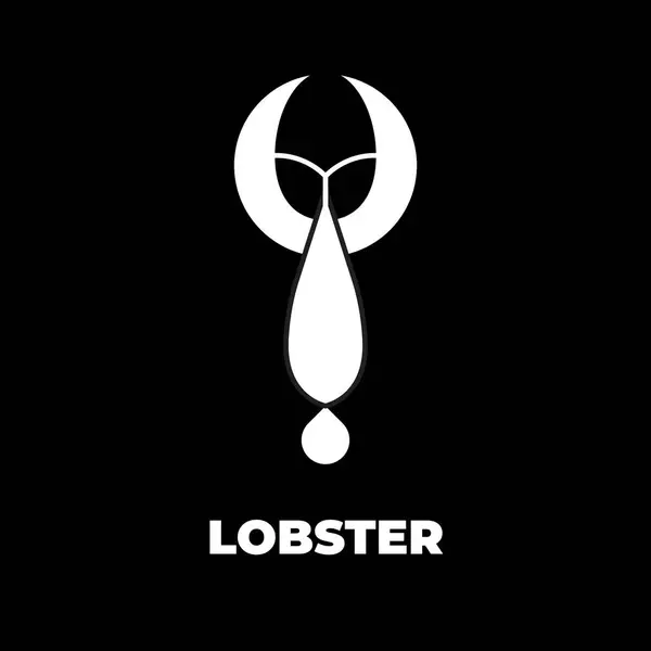 Abstract Lobster Logo Vector File Black Background — Stock Vector