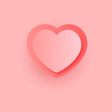 Kalp vektör ikonu, aşk sembolü. Sevgililer Günü işareti, arkaplanda izole edilmiş amblem..