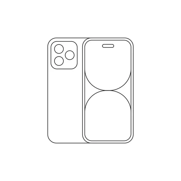Mobile Phone Mockup Vector Illustration Smartphone Outline Simple Modern Design — Stock Vector