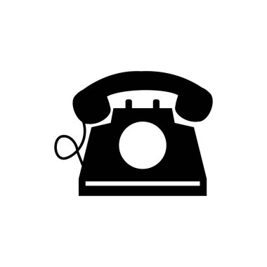 Beyaz arka planda izole edilmiş modayı takip eden bir telefon simgesi. Telefon sembolü. Vektör illüstrasyonu