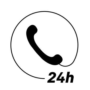 Beyaz arka planda izole edilmiş modayı takip eden bir telefon simgesi. Telefon sembolü. Vektör illüstrasyonu