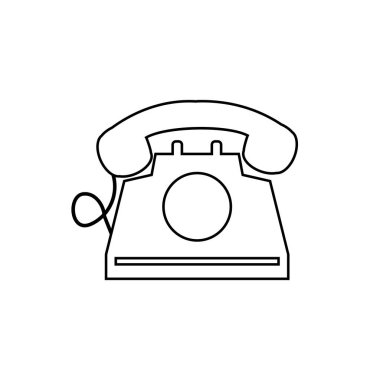 Beyaz arka planda izole edilmiş modayı takip eden bir telefon simgesi. Telefon sembolü. Vektör illüstrasyonu
