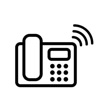 Beyaz arka planda izole edilmiş modayı takip eden bir telefon simgesi. Telefon sembolü. Vektör illüstrasyonu