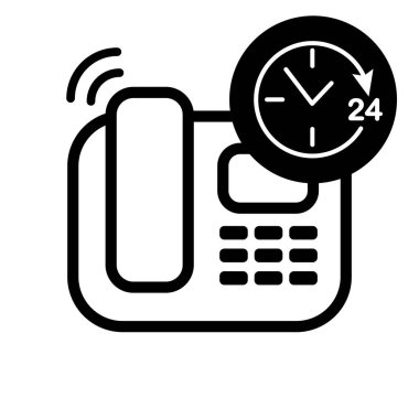 Beyaz arka planda izole edilmiş modayı takip eden bir telefon simgesi. Telefon sembolü. Vektör illüstrasyonu