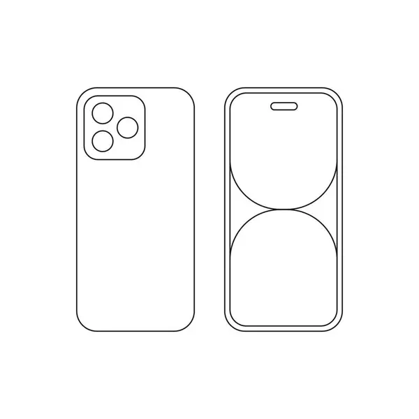 Mobile Phone Mockup Vector Illustration Smartphone Outline Simple Modern Design — Stock Vector