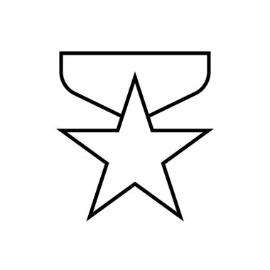 Düz dizaynlı yıldız simgesi. Beyaz arkaplanda yıldız simgesi. Vektör illüstrasyonu.