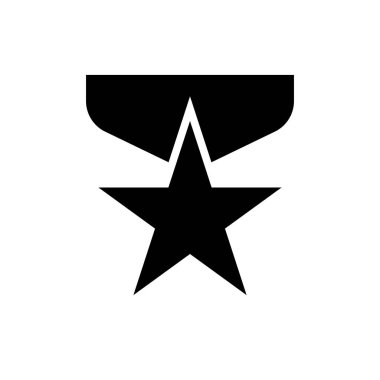 Düz dizaynlı yıldız simgesi. Beyaz arkaplanda yıldız simgesi. Vektör illüstrasyonu.