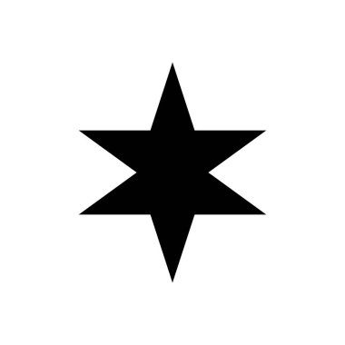 Düz dizaynlı yıldız simgesi. Beyaz arkaplanda yıldız simgesi. Vektör illüstrasyonu.