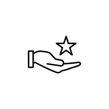 Düz dizaynlı yıldız simgesi. Beyaz arkaplanda yıldız simgesi. Vektör illüstrasyonu.