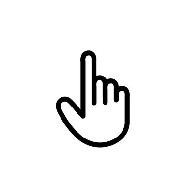 Çift hat ikonu. Mobil konsept ve web tasarımı için El Tıklama doğrusal işareti. Parmak dokunuşu çizgisi vektör simgesi. İmleç imleç sembolü, logo illüstrasyonu. Piksel mükemmel vektör grafikleri