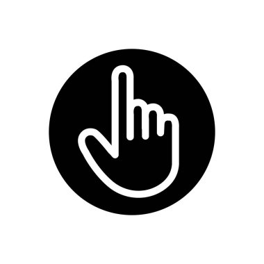 Çift hat ikonu. Mobil konsept ve web tasarımı için El Tıklama doğrusal işareti. Parmak dokunuşu çizgisi vektör simgesi. İmleç imleç sembolü, logo illüstrasyonu. Piksel mükemmel vektör grafikleri