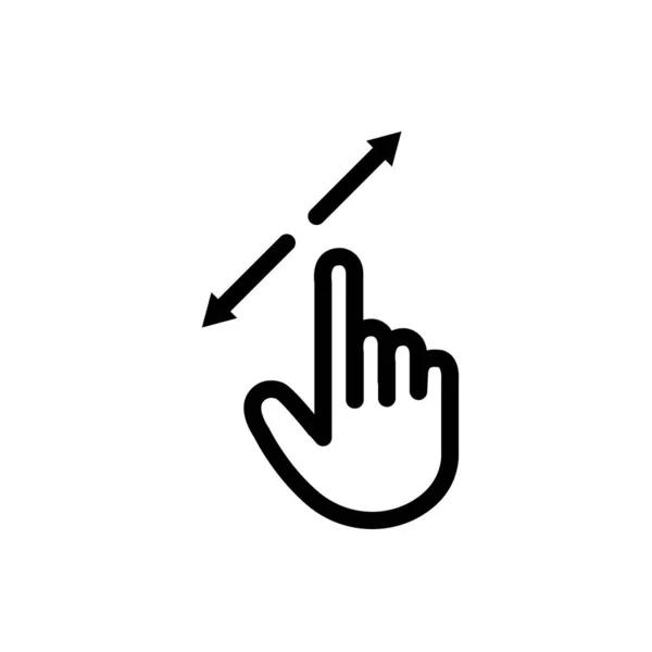 Doble Toque Icono Línea Signo Estilo Lineal Hand Click Para — Vector de stock