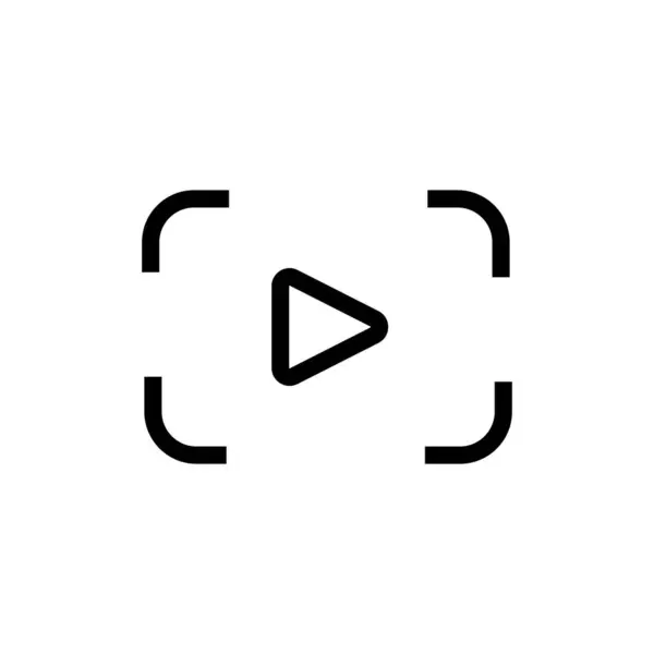 Icono Botón Reproducción Vídeo Inicie Símbolo Medios Acción Audio Vídeo — Archivo Imágenes Vectoriales