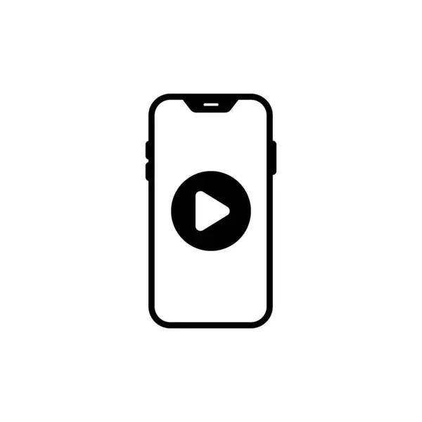 Ícone Botão Reprodução Vídeo Inicie Símbolo Mídia Ação Áudio Vídeo — Vetor de Stock