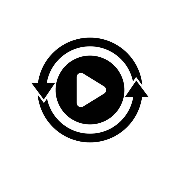 视频播放按钮图标 启动应用程序和网站的音频或视频操作媒体符号 — 图库矢量图片
