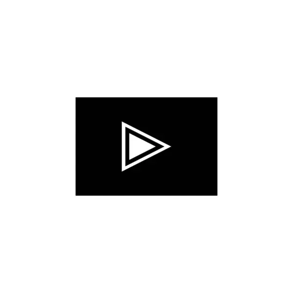 Pulsante Riproduzione Video Icona Avvia Simbolo Multimediale Azione Audio Video — Vettoriale Stock