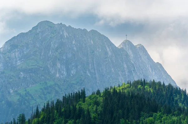 stock image view of the legendary peak - Giewont in the Tatra National Park